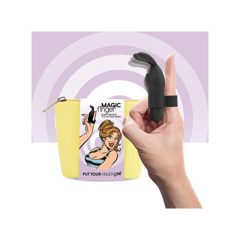 FeelzToys - Magic Finger Vibrator Zwart Czarny